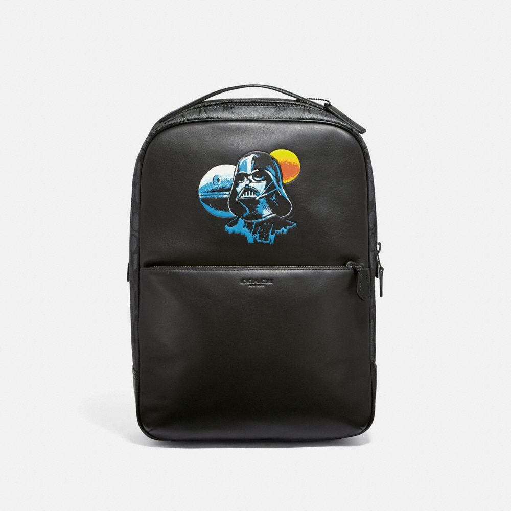COACH STAR WARS X COACH WESTWAY BACKPACK IN SIGNATURE CANVAS WITH DARTH VADER - QB/BLACK MULTI - F79949