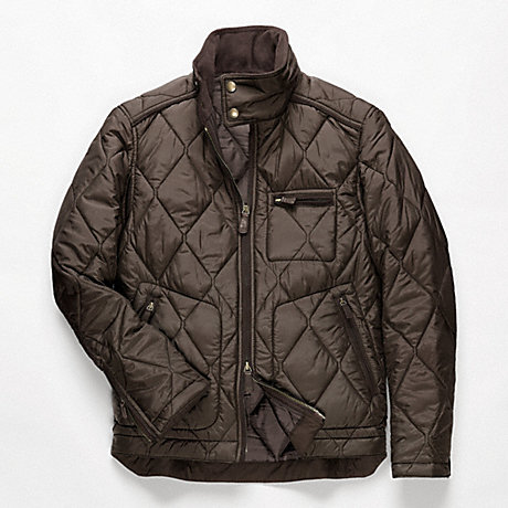 COACH BOWERY QUILTED JACKET - OLIVE - f82778