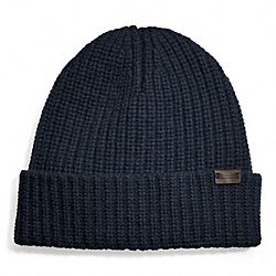 COACH CASHMERE SOLID RIBBED KNIT CAP - ONE COLOR - F83148