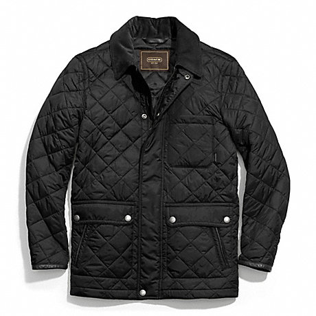 COACH QUILTED HACKING JACKET - BLACK - f83611