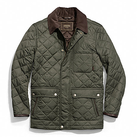 COACH QUILTED HACKING JACKET - OLIVE - f83611