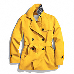COACH SOLID SHORT TRENCH COAT - ONE COLOR - F83641