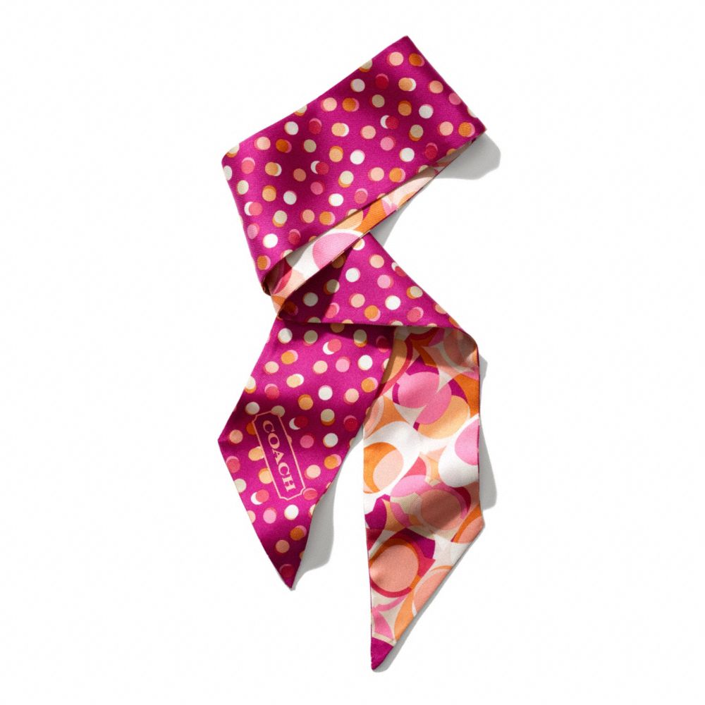 DAISY KALEIDOSCOPE PRINT PONYTAIL SCARF - COACH f83667 - PINK MULTICOLOR