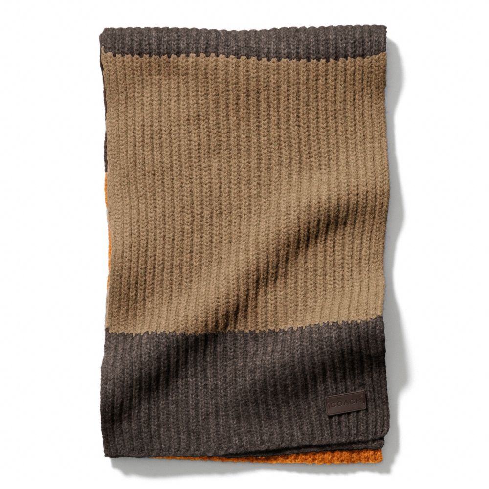 BLOCK STRIPE KNIT SCARF - COACH f83749 - 19253