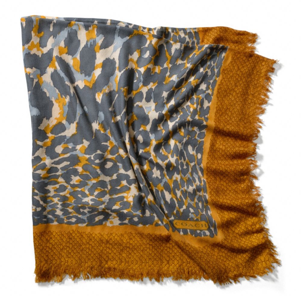 OCELOT SQUARE SHAWL - COACH f83825 - GOLD