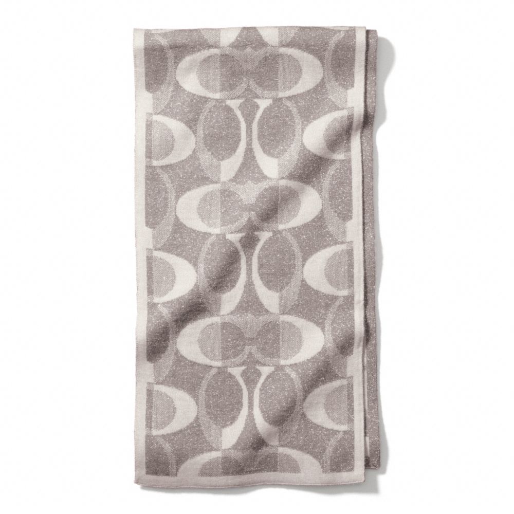 TONAL DREAM C KNIT SCARF - COACH f83834 - GRAY/SILVER