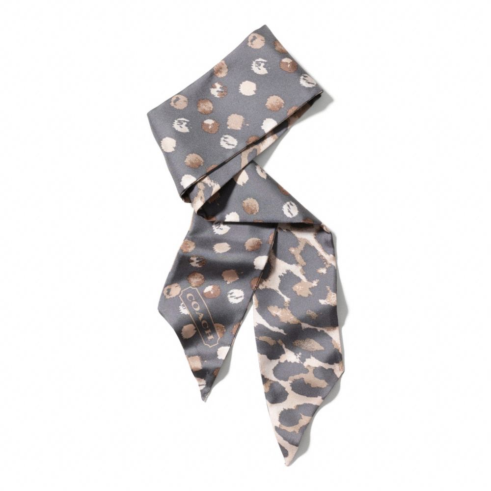 SIGNATURE STRIPE OCELOT PRINT PONY SCARF - COACH f83973 - 19397