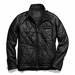COACH BOWERY LEATHER QUILTED JACKET - BLACK - F84002