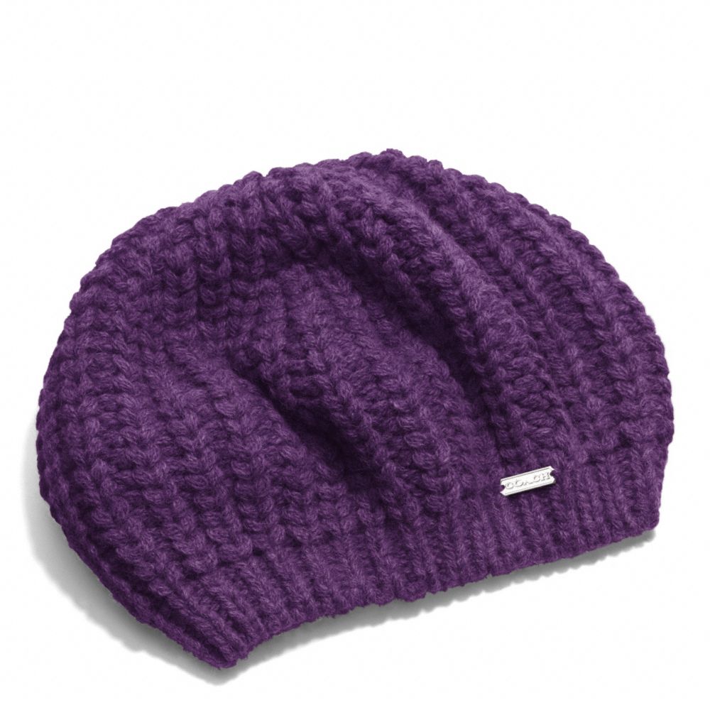 CHUNKY SHAKER BERET - COACH f84015 - PURPLE