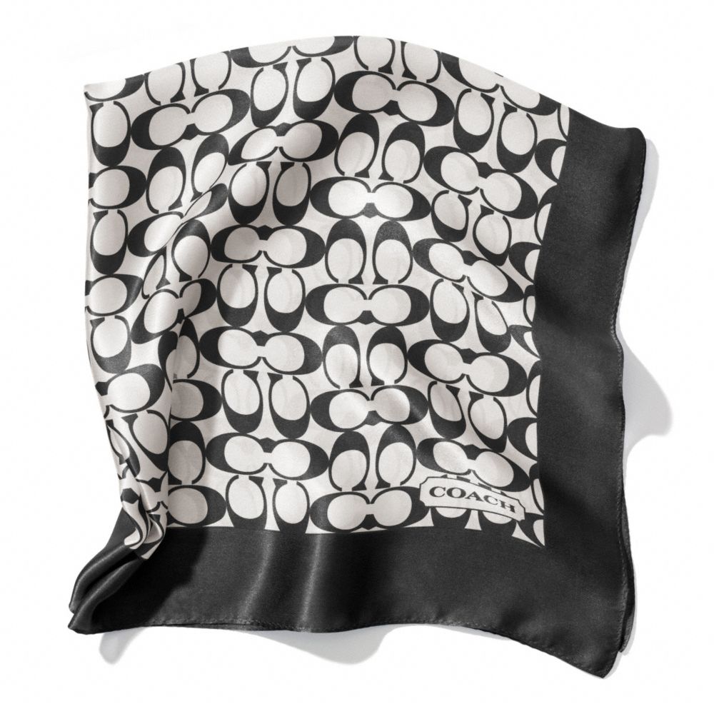 SIGNATURE C 27X27 SCARF - COACH f84270 - BLACK WHITE/BLACK