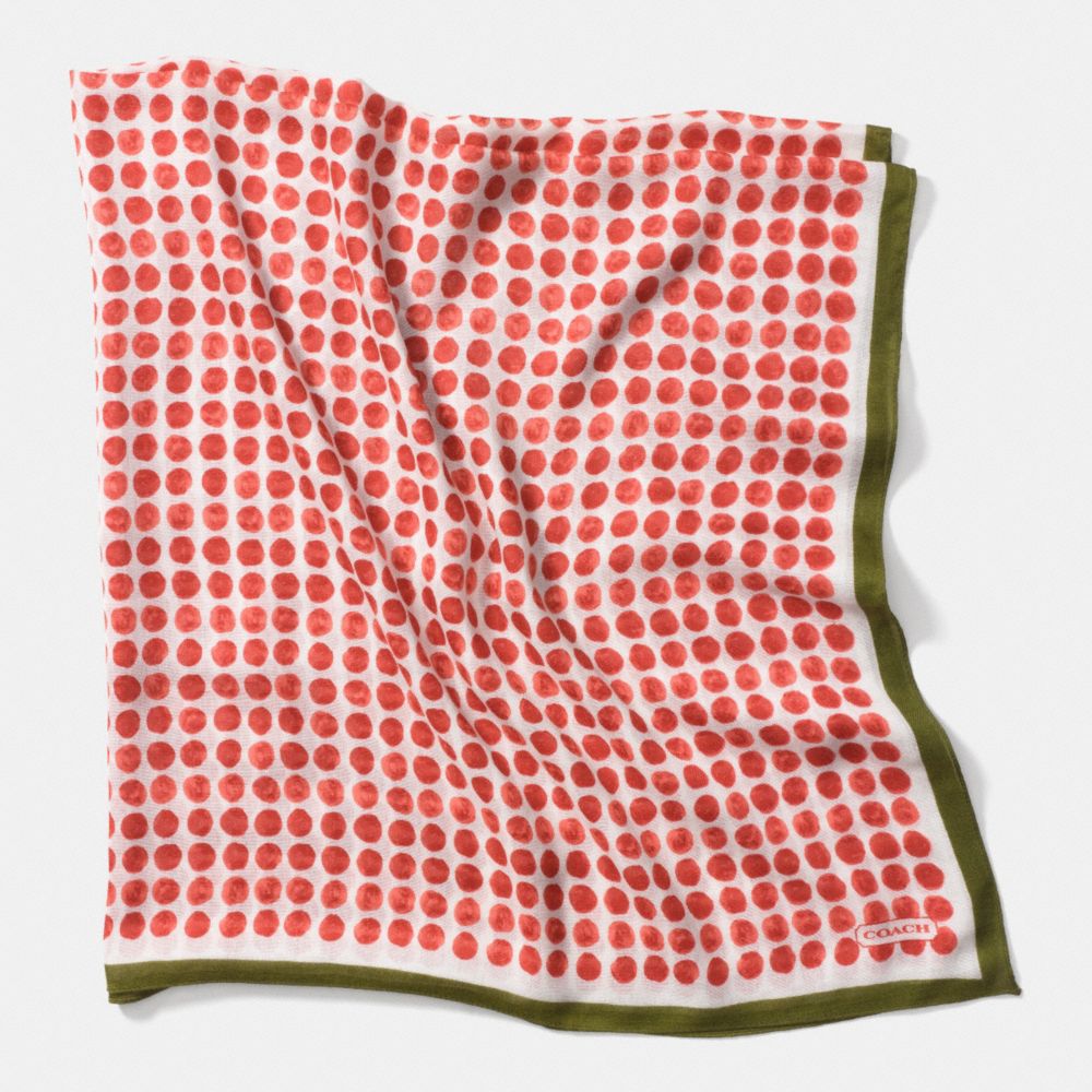 PAINTED DOT 44 X 44 SCARF - COACH f84340 -  RED