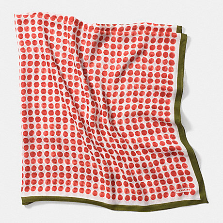 COACH PAINTED DOT 44 X 44 SCARF -  RED - f84340