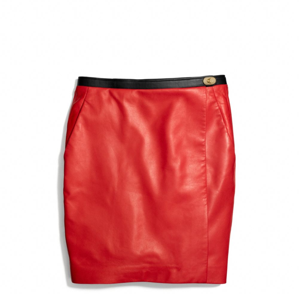 LEATHER SLOUCHY WRAP SKIRT - COACH f84394 - 30047