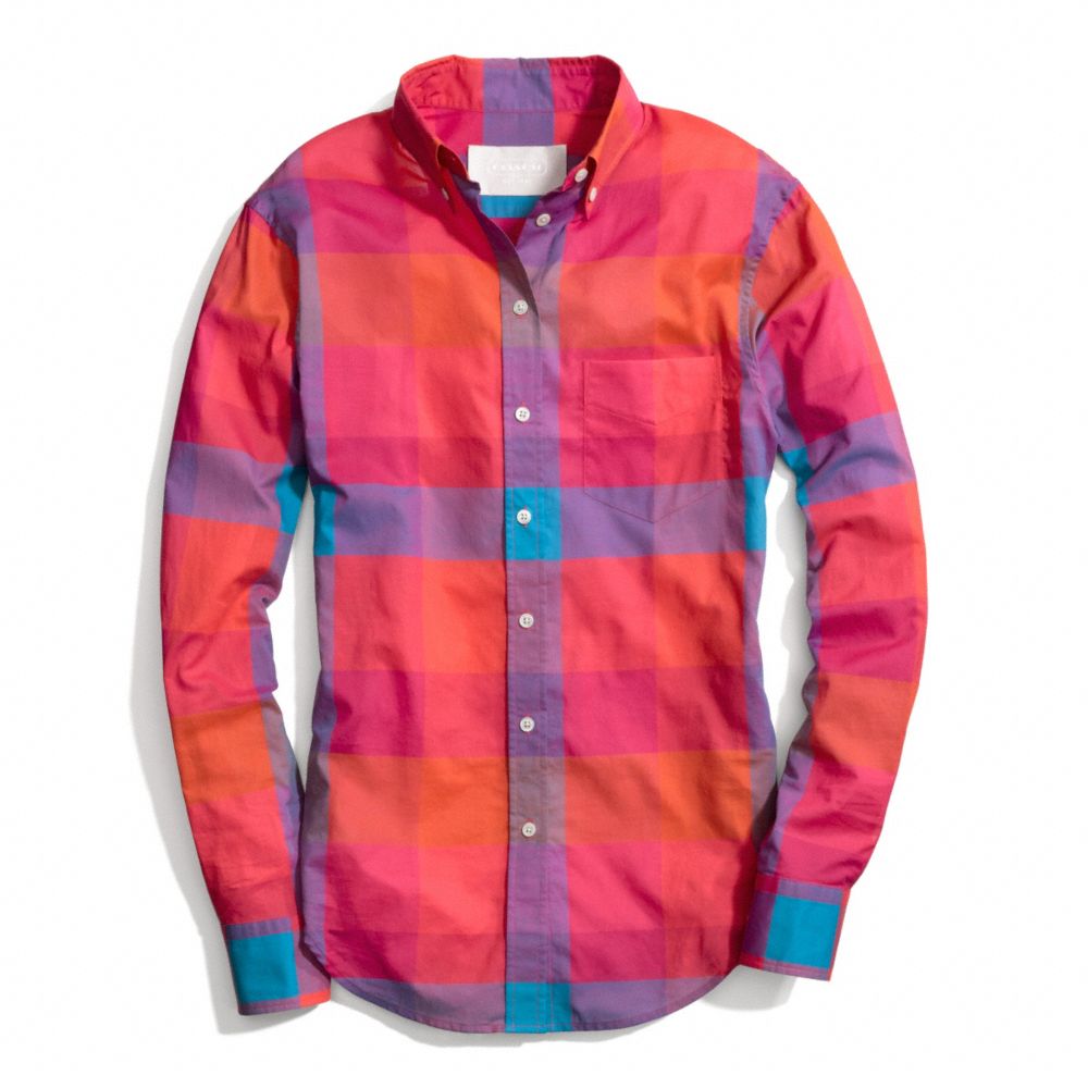 COTTON VOILE BOY SHIRT - COACH f84409 - VERMILLION