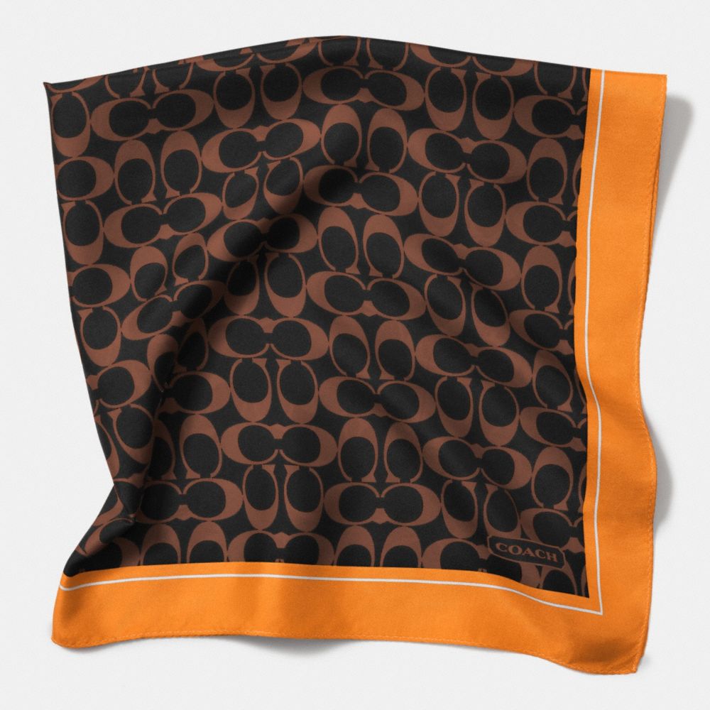 SIGNATURE C 27 x 27 SCARF - COACH f84562 -  BRIGHT MANDARIN