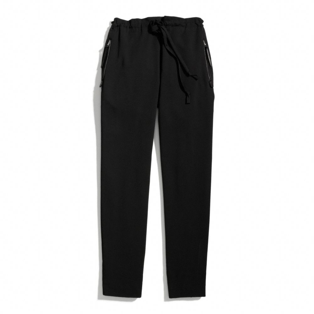 WOVEN SLOUCHY TRACK PANTS - COACH f84791 - BLACK