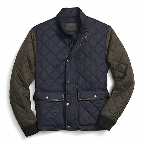 COACH QUILTED JACKET - NAVY/OLIVE - f84851