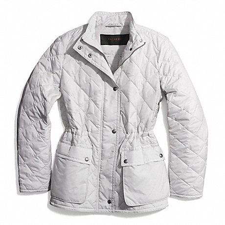 COACH DIAMOND QUILTED HACKING JACKET - OYSTER - f84993