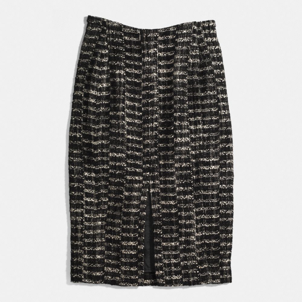 TWEED SPLIT FRONT SKIRT - COACH f85060 - MILK