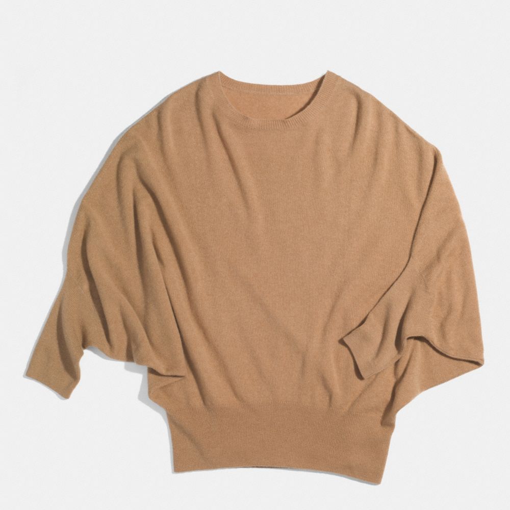 CASHMERE BALLOON SLEEVE SWEATER - COACH f85082 - CAMEL
