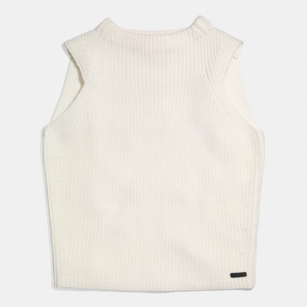 MERINO SLEEVELESS TOP - COACH f85113 - WHITE