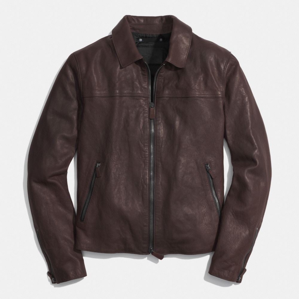 YORK LEATHER JACKET - COACH f85127 - MAHOGANY