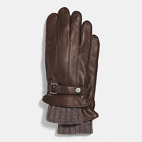 COACH 3 IN 1 LEATHER GLOVE - MAHOGANY - f85147