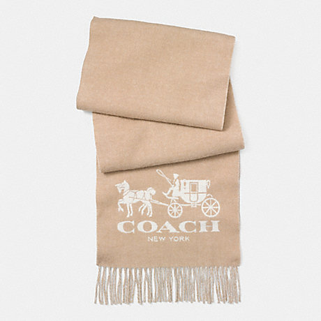COACH HORSE AND CARRIAGE MUFFLER -  CAMEL/IVORY - f85262