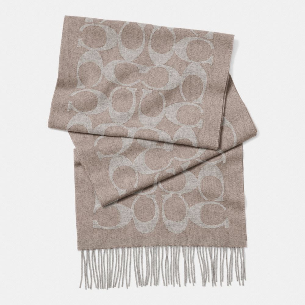 CASHMERE SIGNATURE C MUFFLER - COACH f85265 -  BROWN