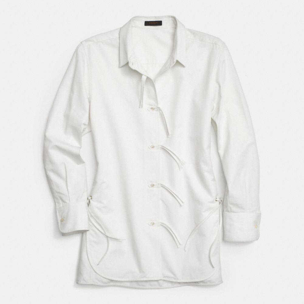 COTTON STRING FRONT SHIRT - COACH f85545 - ECRU