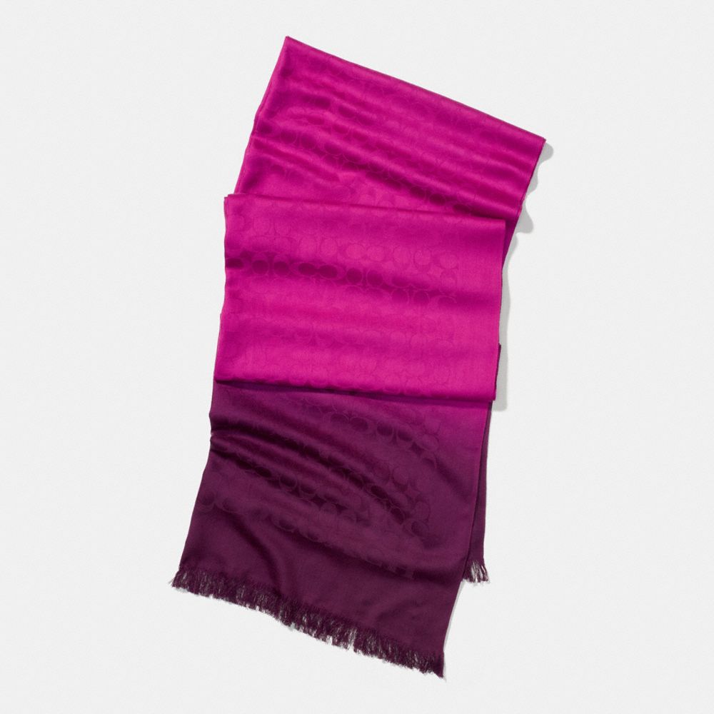 SIGNATURE C OMBRE STOLE - COACH f85970 - BURGUNDY