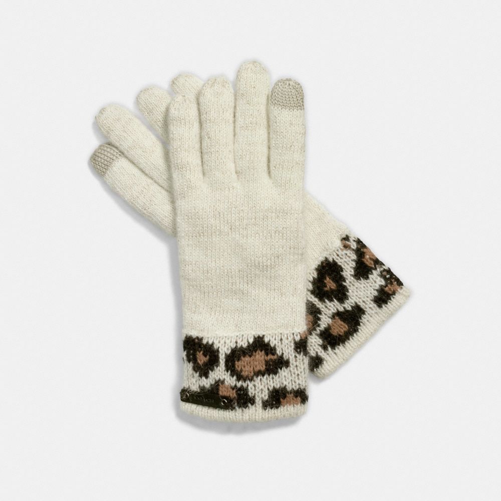 OCELOT TOUCH GLOVE - COACH f86022 - CHALK MULTI