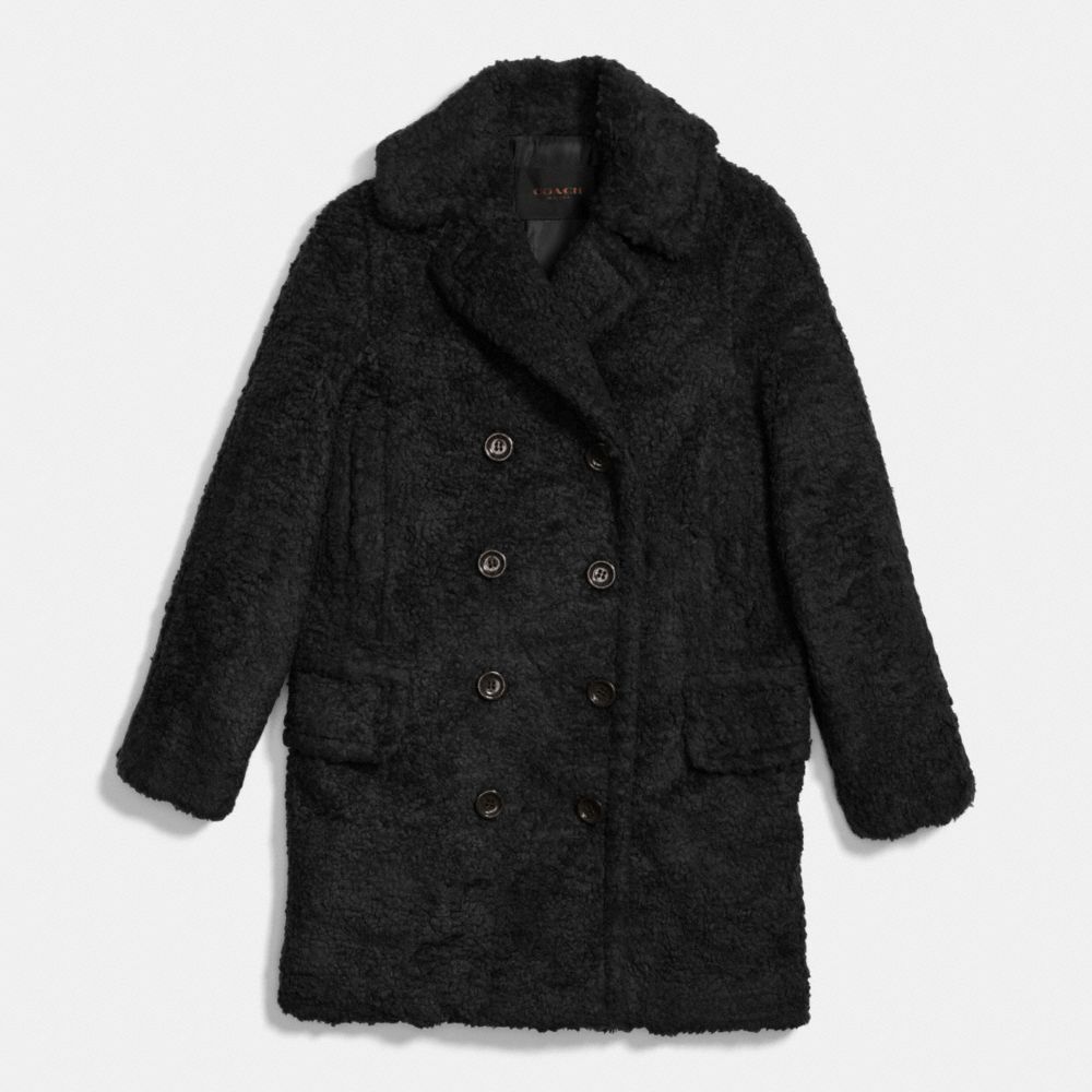 FUZZY COAT - COACH f86032 - BLACK