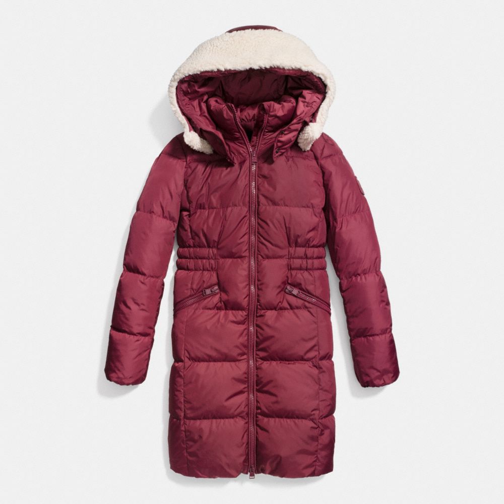 ICON LONG PUFFER - COACH f86045 - BLACK CHERRY