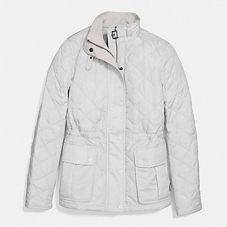 COACH QUILTED JACKET;OYSTER;LARGE - OYSTER - f86049