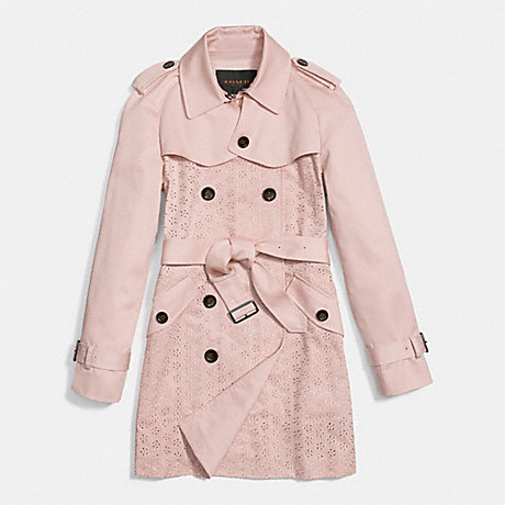 COACH EYELET TRENCH COAT - ORCHID - f86462