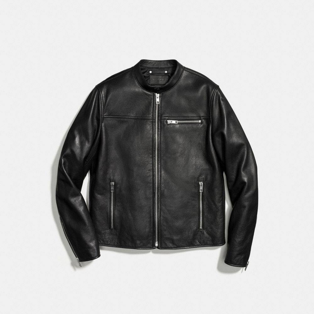 LEATHER MOTO JACKET - COACH f86595 - BLACK