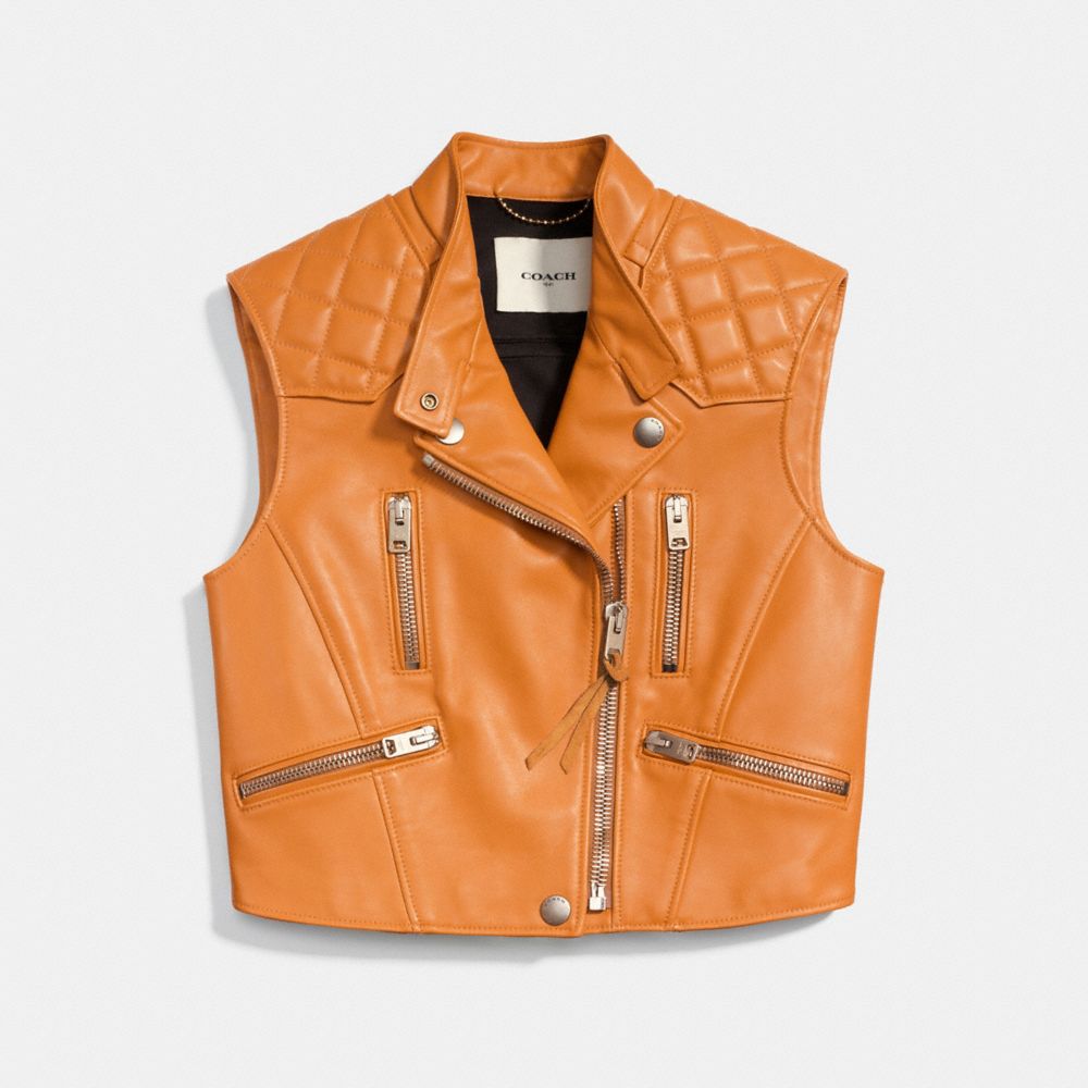 SURF BIKER VEST - COACH f86644 - BUTTERSCOTCH