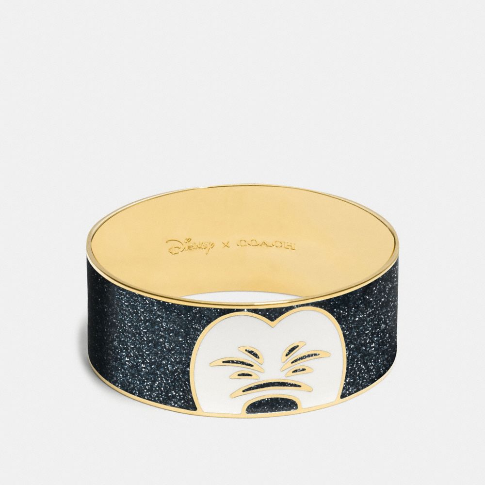 MICKEY SQUINTING ENAMEL BANGLE - COACH f86787 - GOLD/BLACK