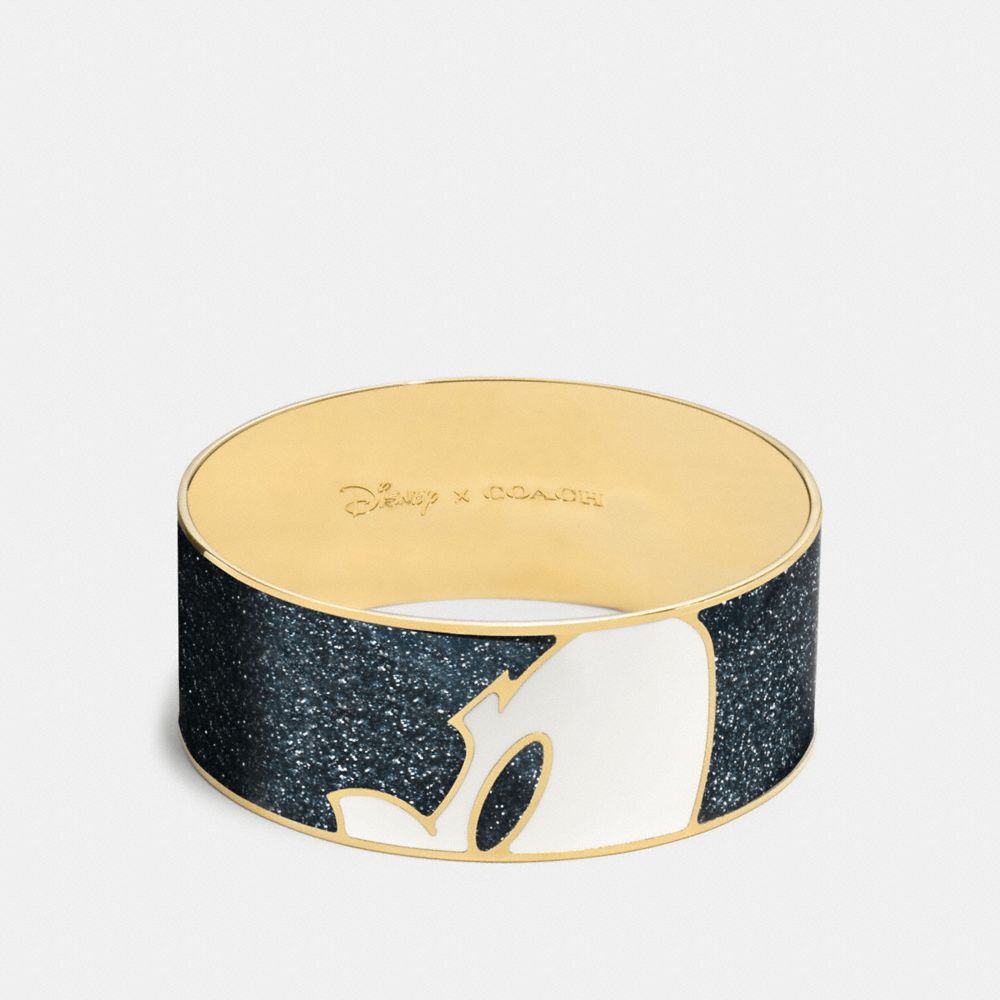 MICKEY PROFILE ENAMEL BANGLE - COACH f86788 - GOLD/BLACK