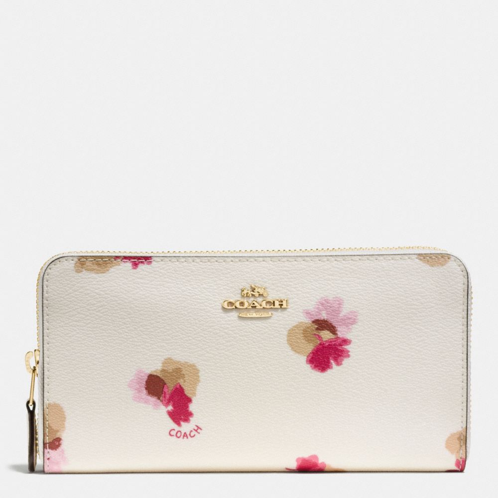 ACCORDION ZIP WALLET IN FIELD FLORA PRINT COATED CANVAS - COACH  f86859 - IMITATION GOLD/CHALK MULTI