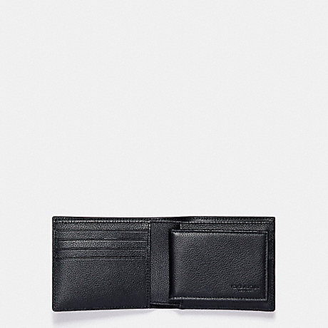 COACH f87191 3-IN-1 WALLET IN SMOOTH CALF LEATHER WITH VARSITY PATCHES BLACK