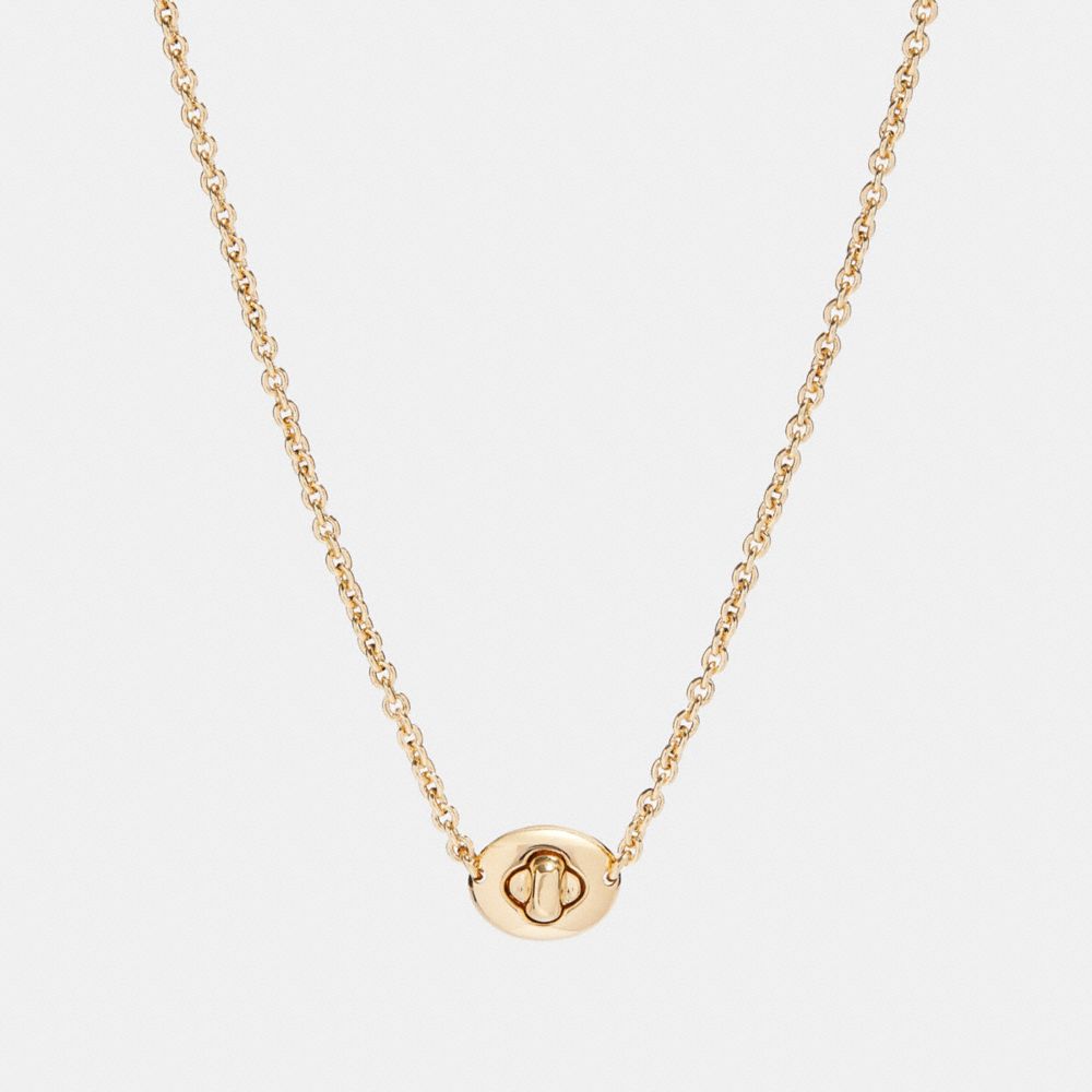 SHORT TURNLOCK NECKLACE - COACH f90337 - GOLD
