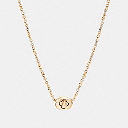 COACH SHORT TURNLOCK NECKLACE - GOLD - F90337