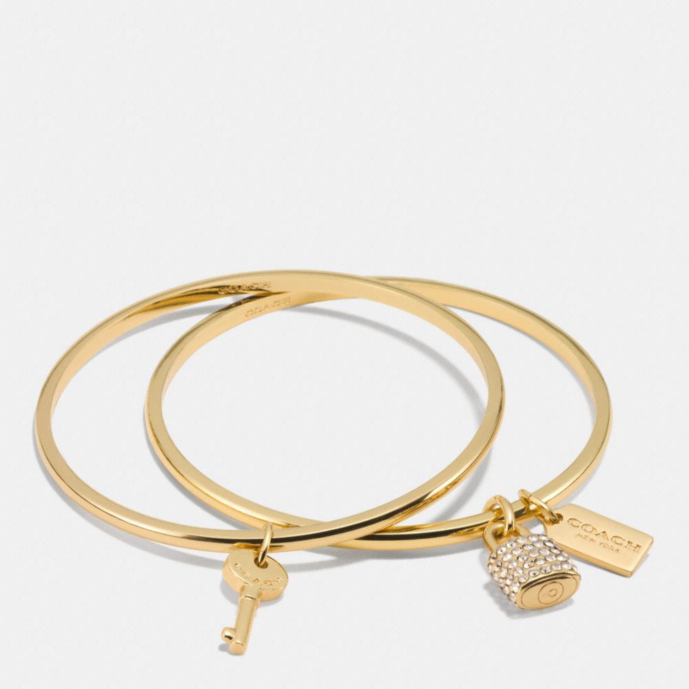 LOCK AND KEY BANGLE SET - COACH f90352 - GOLD