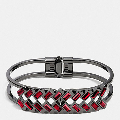 COACH HANGTAG BAGUETTE HINGED BANGLE - RED/BLACK - f90386