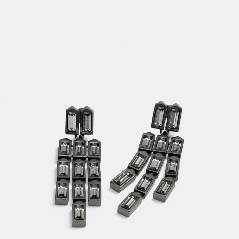 LINKED HANGTAG CHANDELIER EARRINGS - COACH f90392 - BLACK