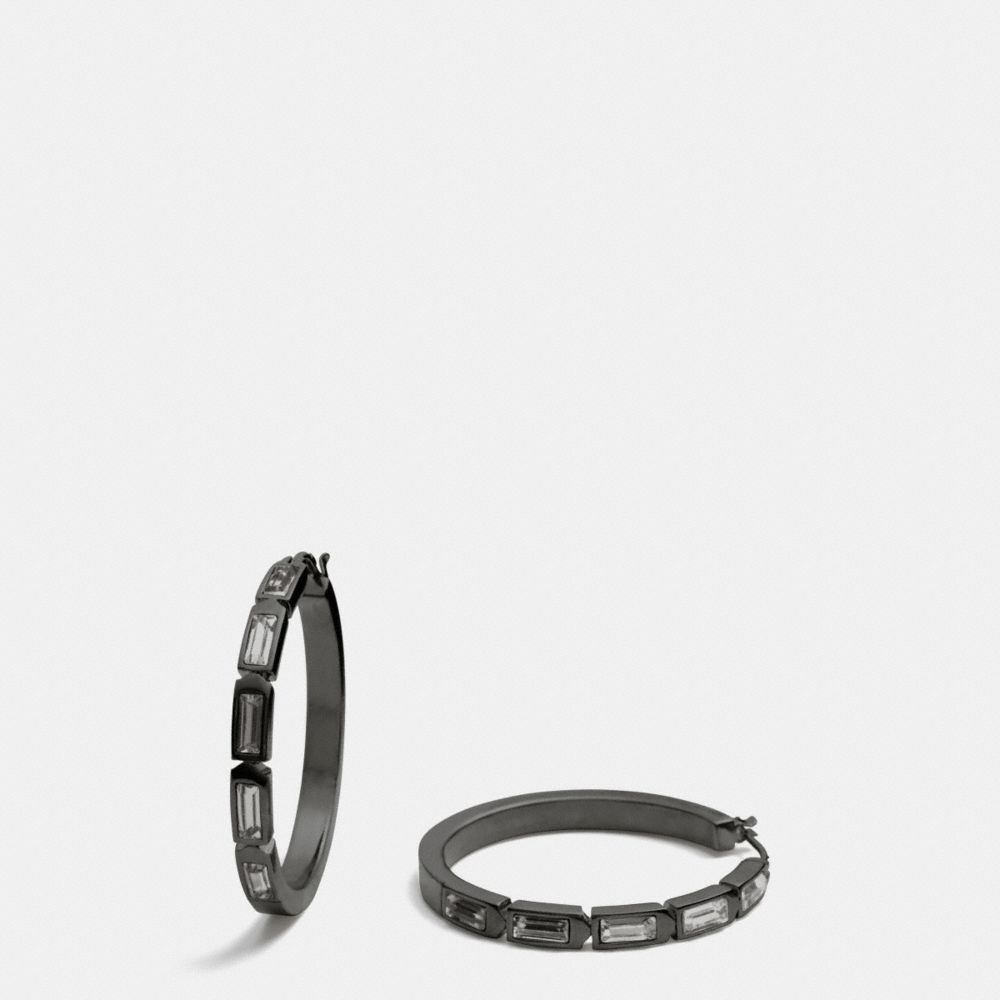 HANGTAG HOOP EARRINGS - COACH f90408 - BLACK