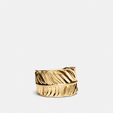 COACH FEATHER RING - BRASS - f90430