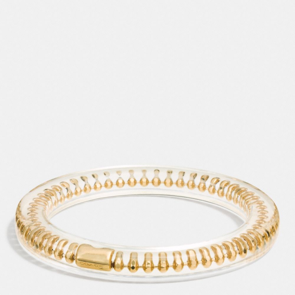 BALLCHAIN PLAQUE RESIN BANGLE - COACH f90468 - GOLD